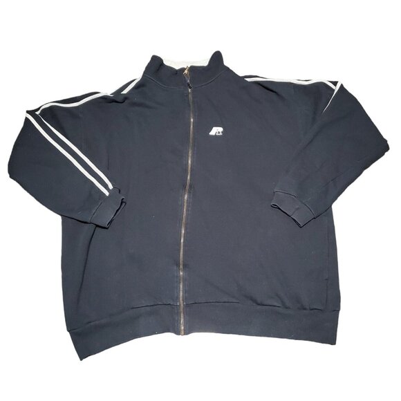 Vintage Russell‎ Athletic Pro Cotton Full Zip Sweatshirt Size XLT Tall Black - Picture 1 of 8